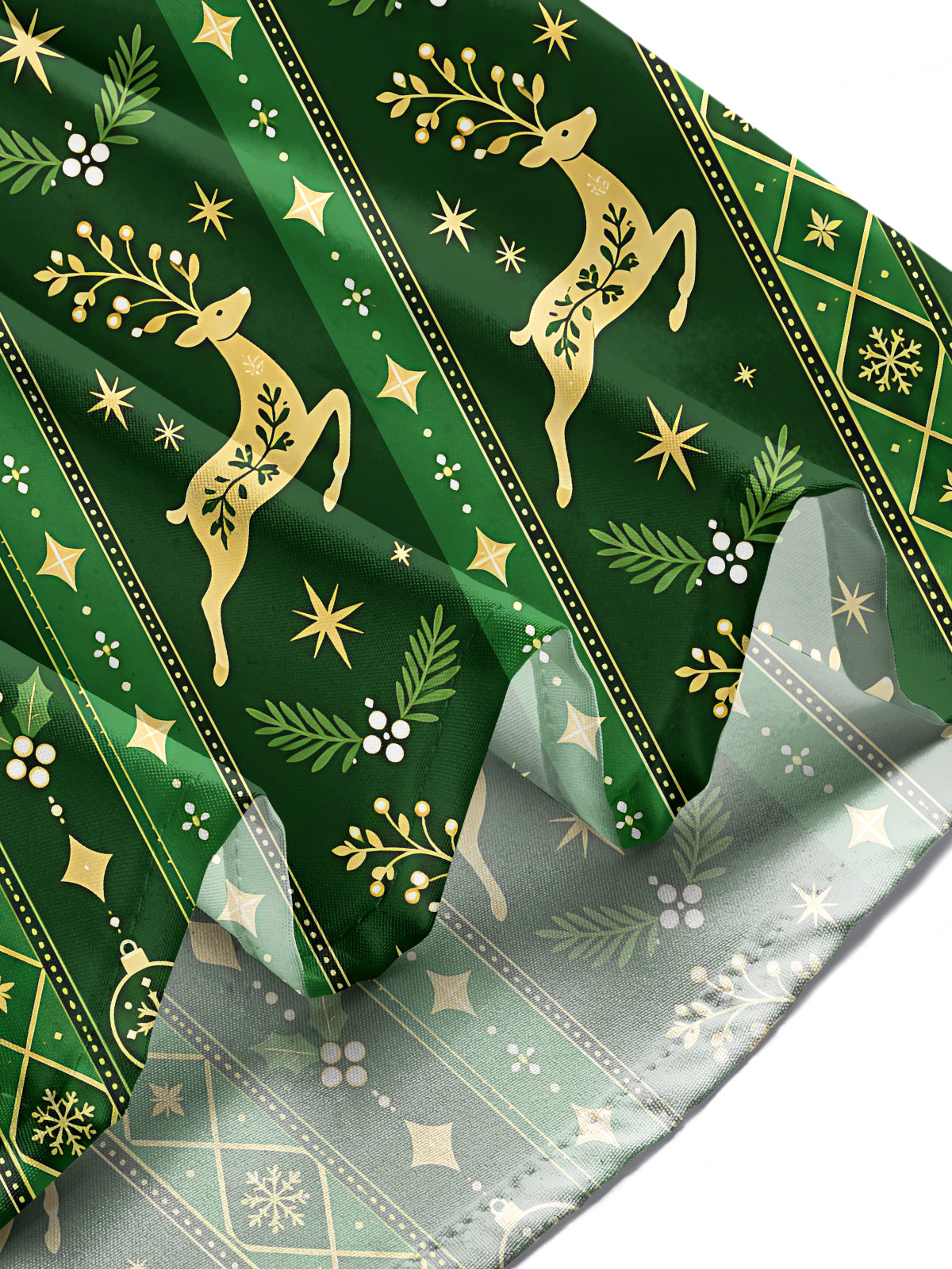 Adaychic Men's Printed Christmas Elk Print Long Sleeve Shirt with Chest Pocket