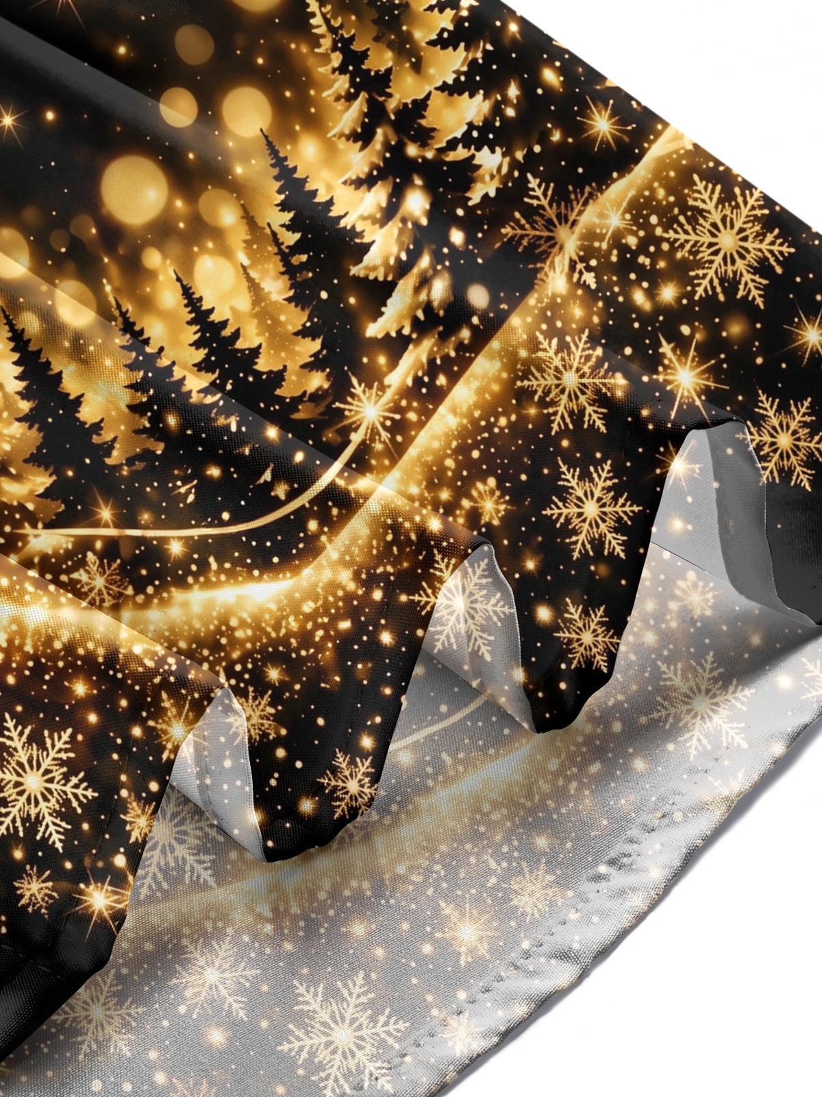 Adaychic Men's Christmas Snowflakes And Ornaments Print Long Sleeve Shirt with Chest Pocket