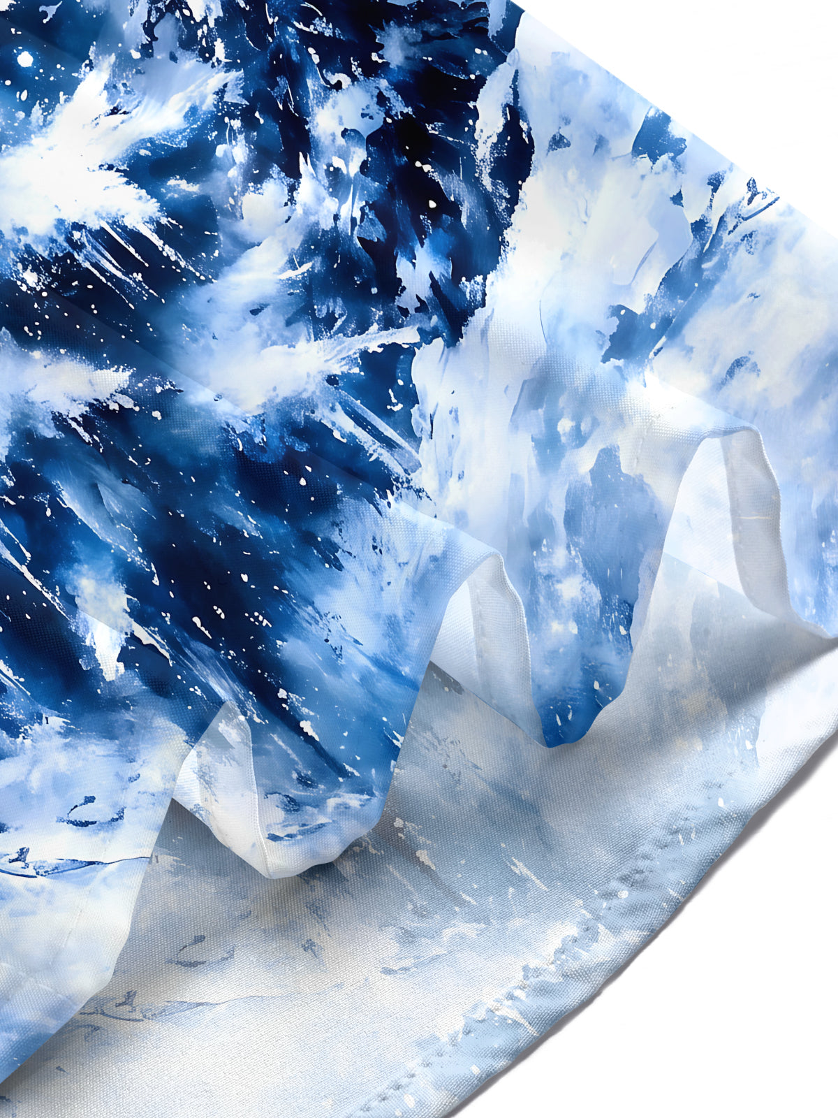 Adaychic Men's Hawaiian Snow-covered Christmas Tree Print Short Sleeve Shirt with Chest Pocket