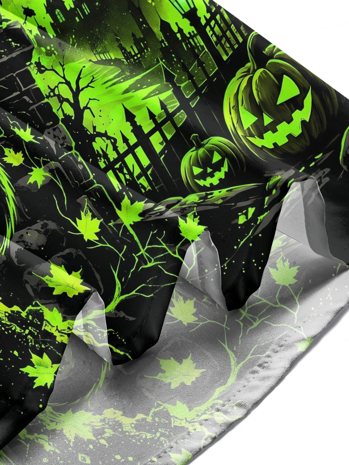 Adaychic Men's Graphic Halloween Black Cat And Pumpkins Print Long Sleeve Shirt with Chest Pocket