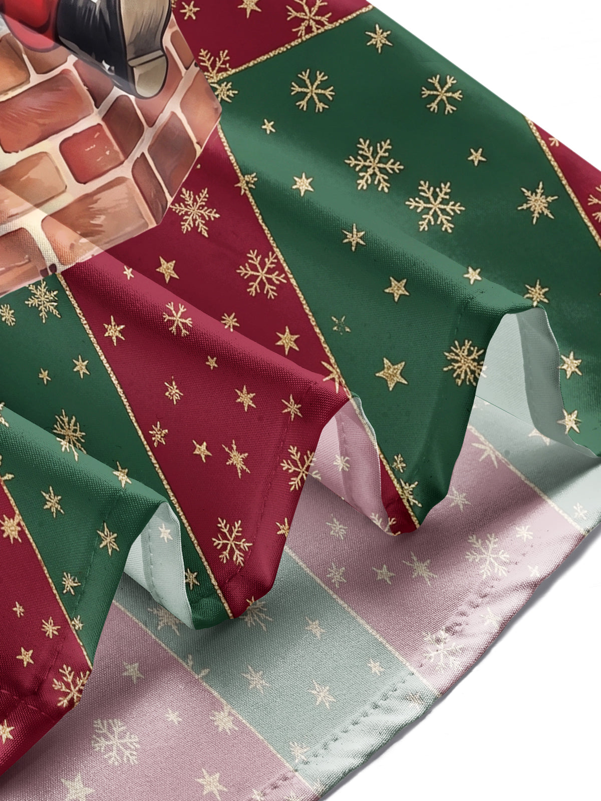 Adaychic Men's Printed Santa Claus On Chimney Print Long Sleeve Shirt with Chest Pocket
