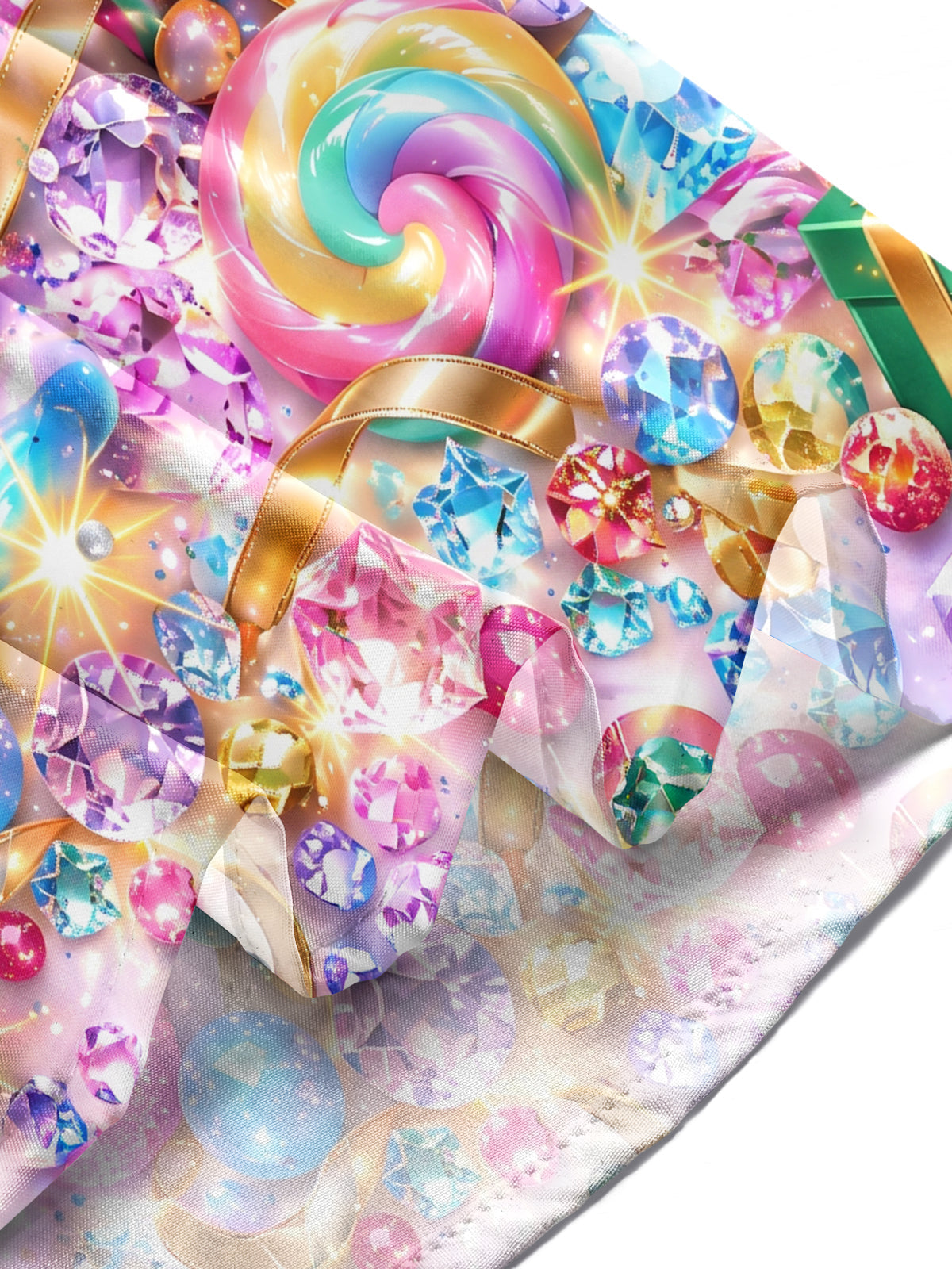 Adaychic Men's Christmas Candy Canes And Lollipops Print Long Sleeve Shirt with Chest Pocket