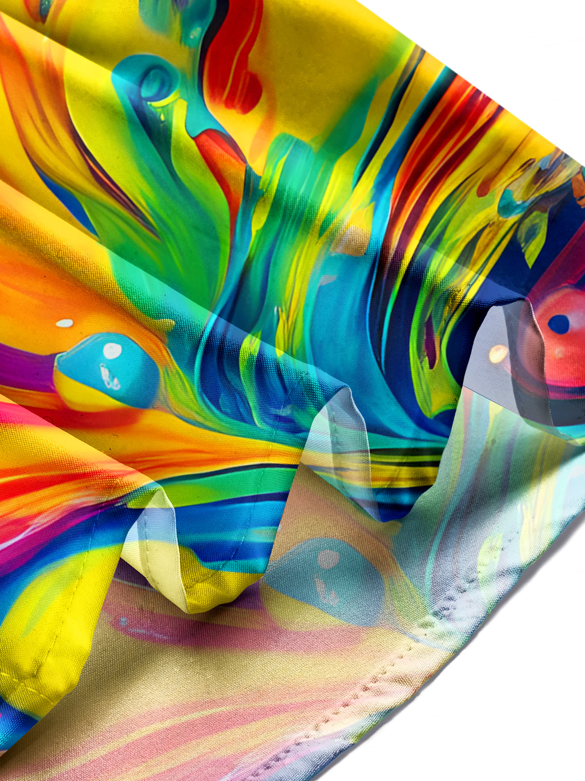 Adaychic Men's Graphic Abstract Colorful Paint Splash Print Short Sleeve Button Down Shirt with Chest Pocket