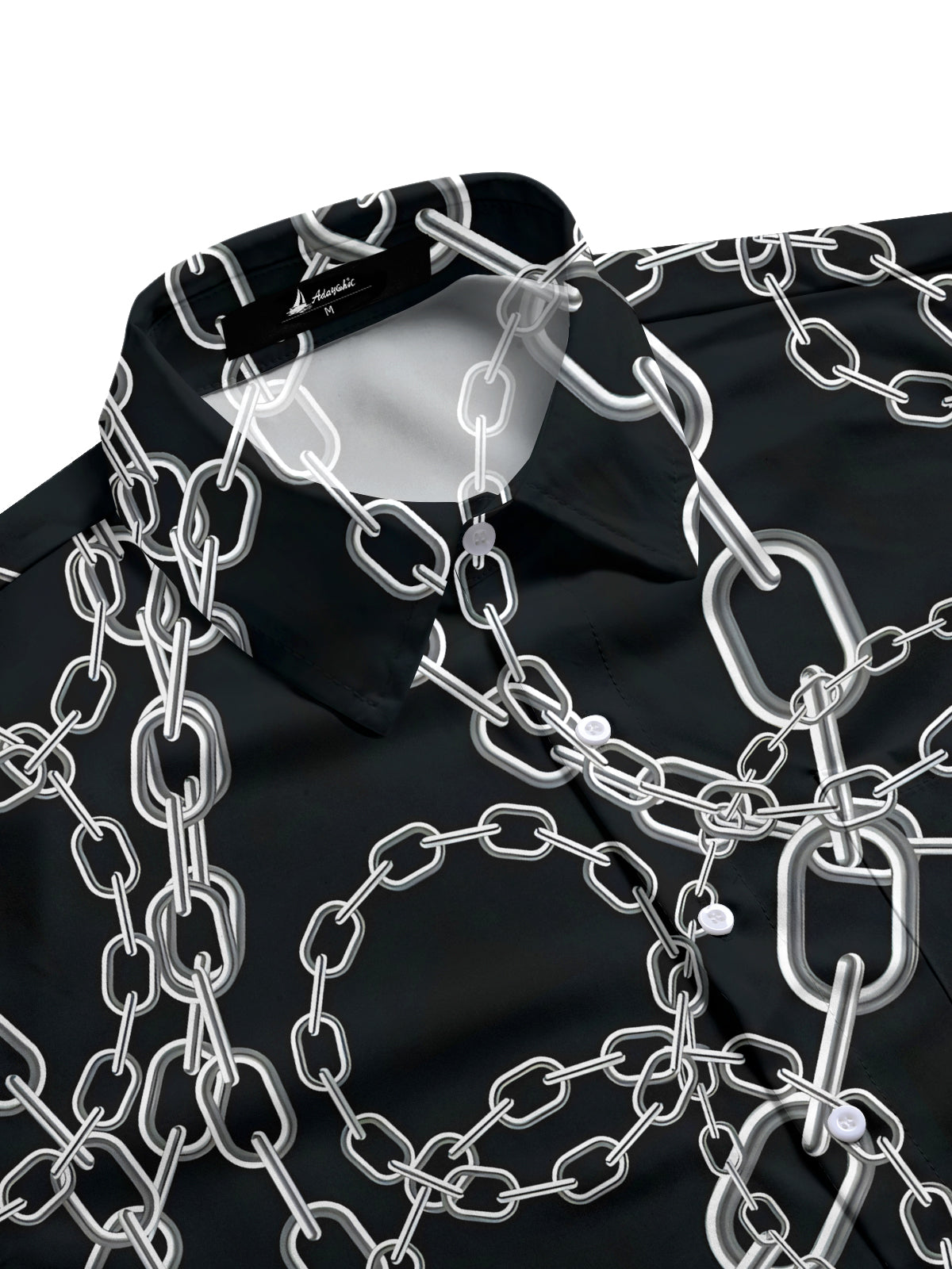 Chain Print Men's Pocket Short Sleeve Shirts