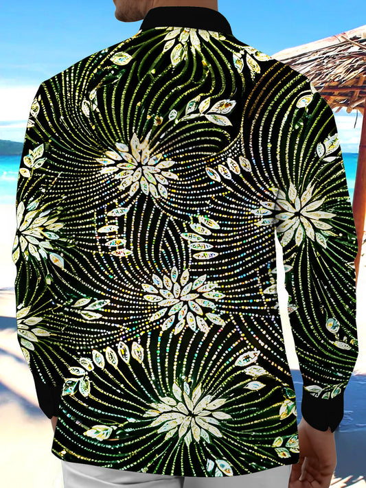 men's flower print shirt back view