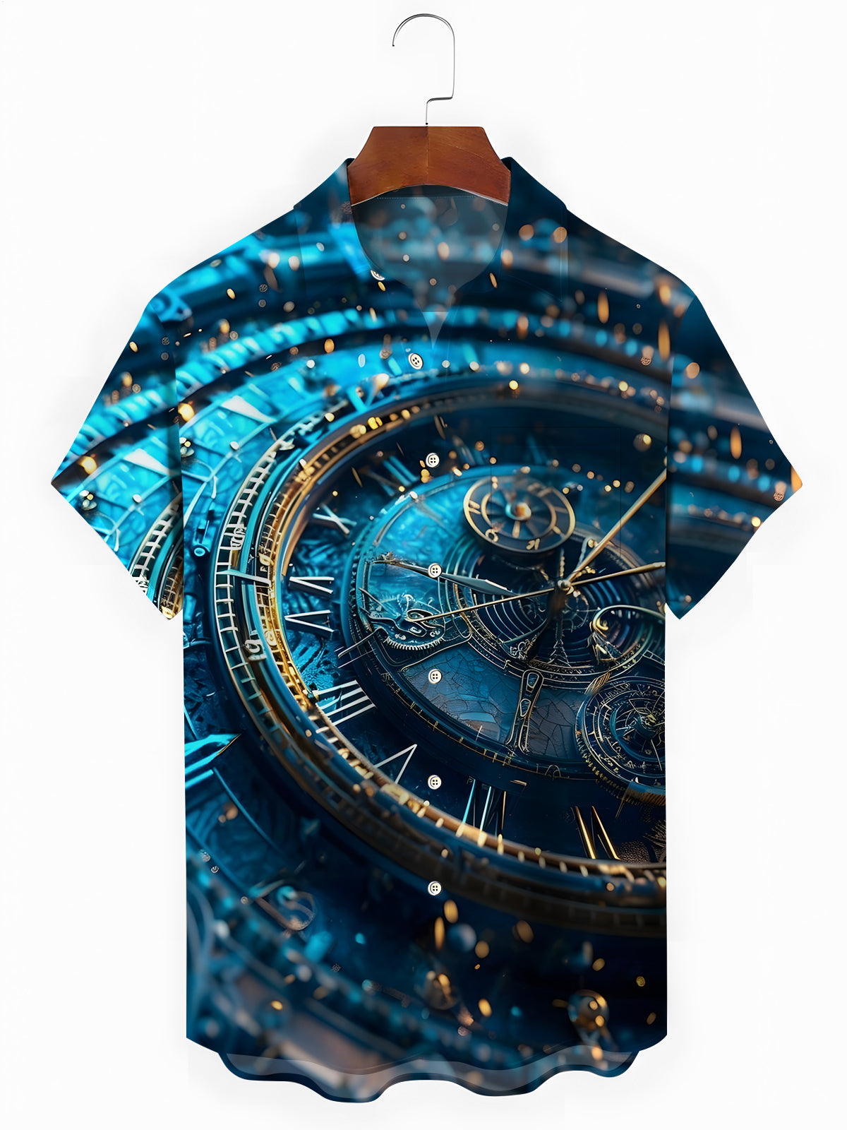 Watch Print Men's Pocket Short Sleeve Shirts