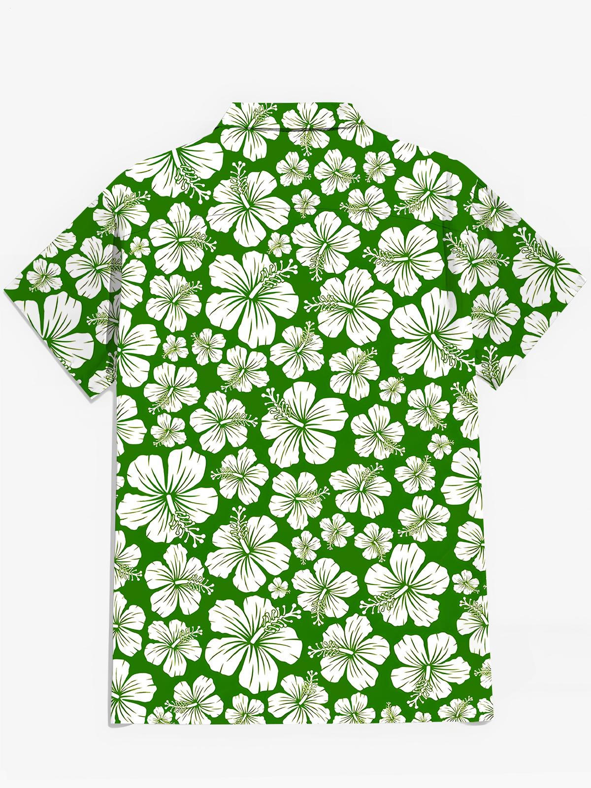 Floral Men's Pocket Short Sleeve Shirts
