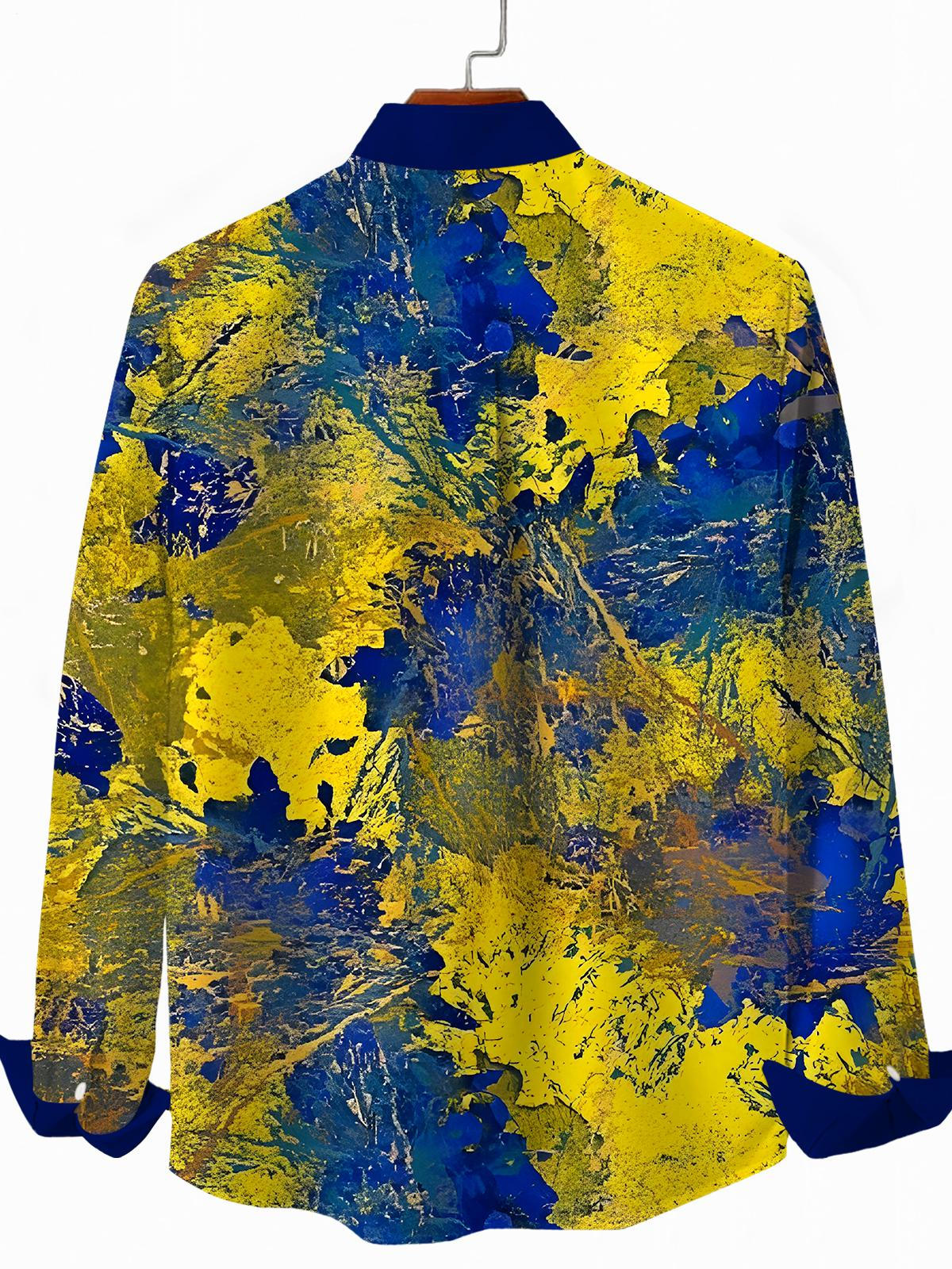 Abstract Men's Pocket Long Sleeve Shirts