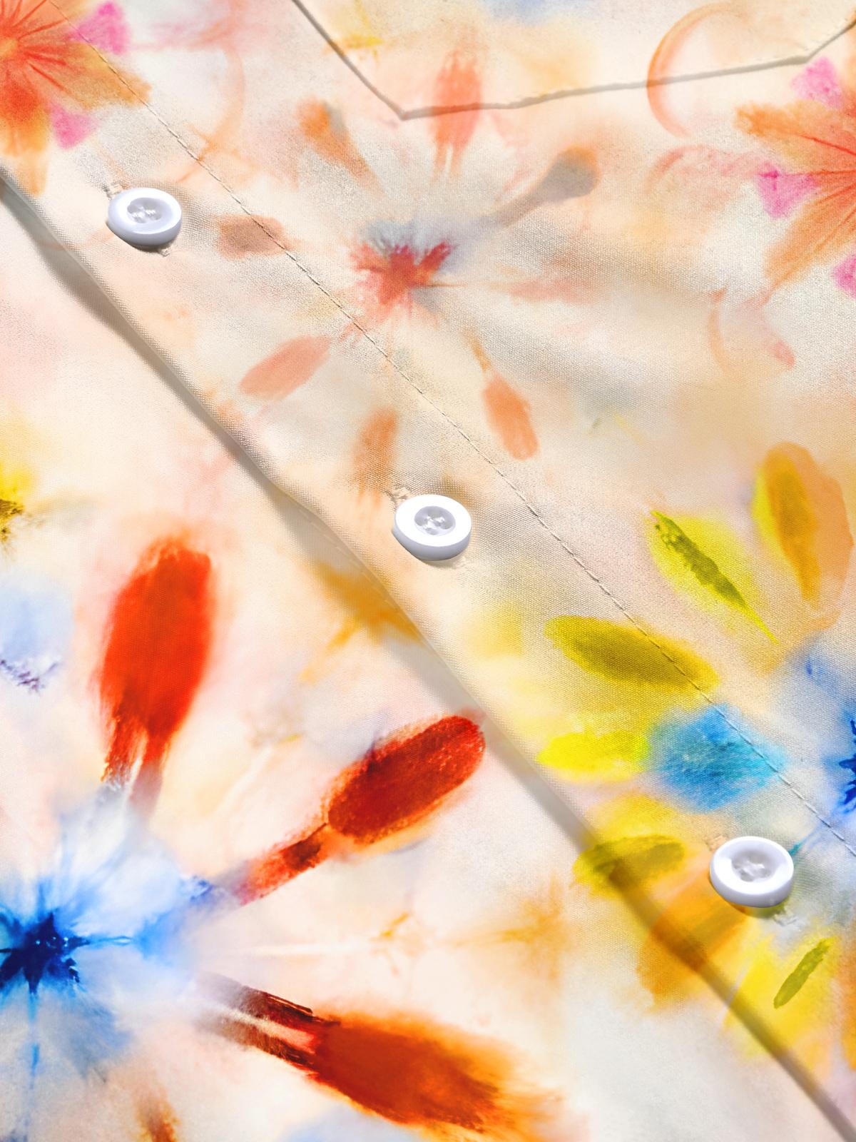 Tie Dye Abstract Men's Pocket Short Sleeve Shirts