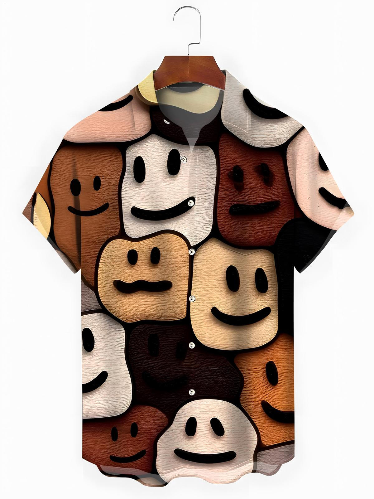 Face Men's Pocket Short Sleeve Shirts
