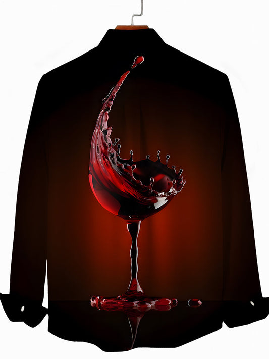 men's red shirt back view