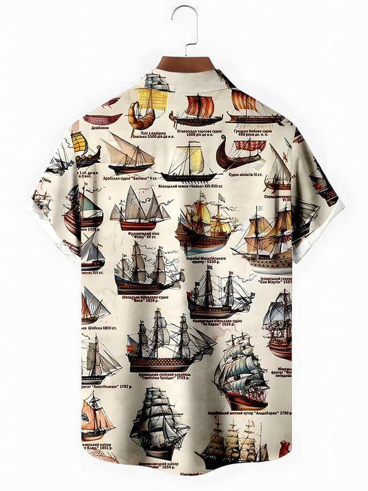 Boat Men's Pocket Short Sleeve Shirts