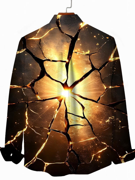 Glass Fragments Men's Pocket Long Sleeve Shirts