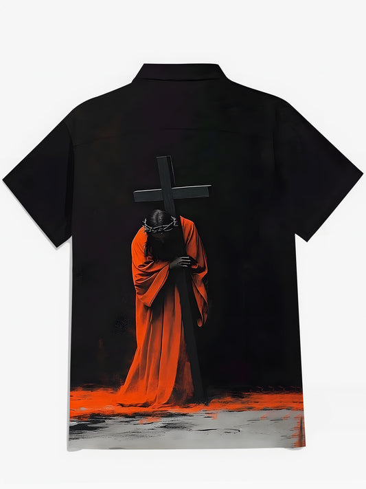 Jesus Men's Pocket Short Sleeve Shirts