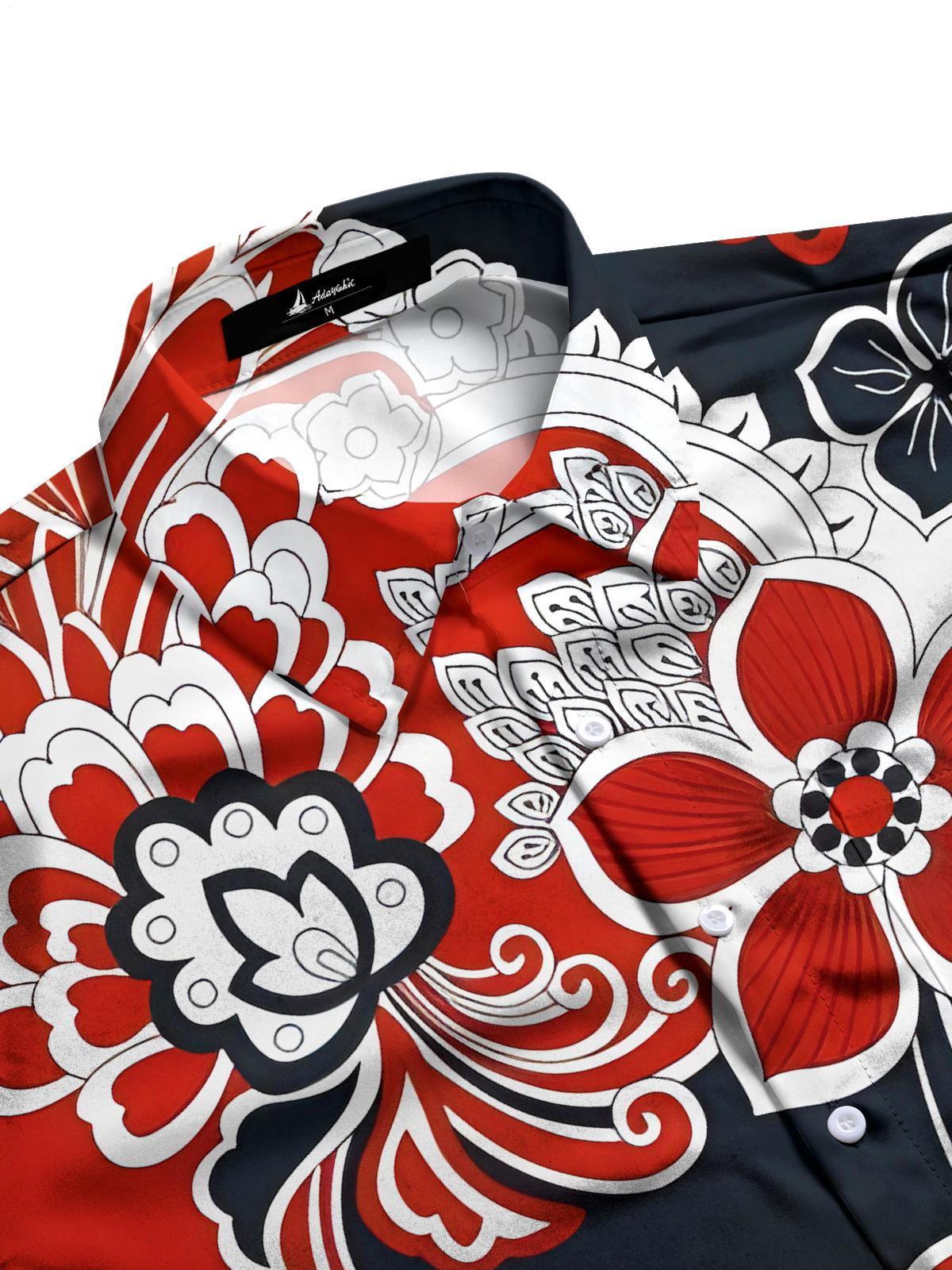 Floral Men's Pocket Short Sleeve Shirts