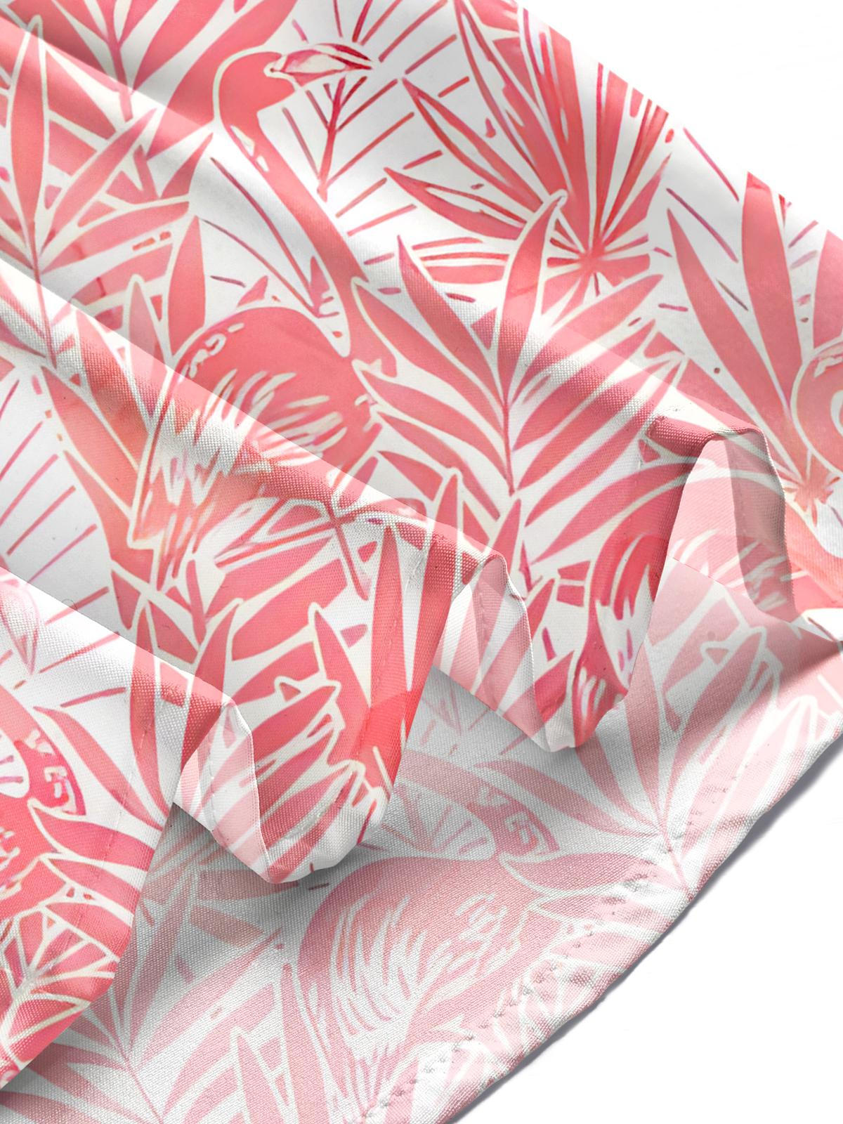 Flamingo Print Men's Pocket Short Sleeve Shirts