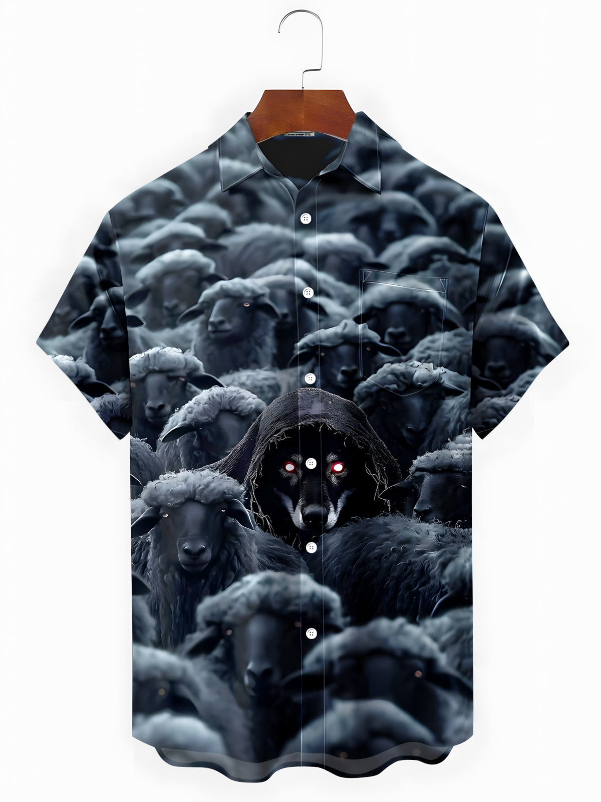 Sheep Wolf Men's Pocket Short Sleeve Shirts