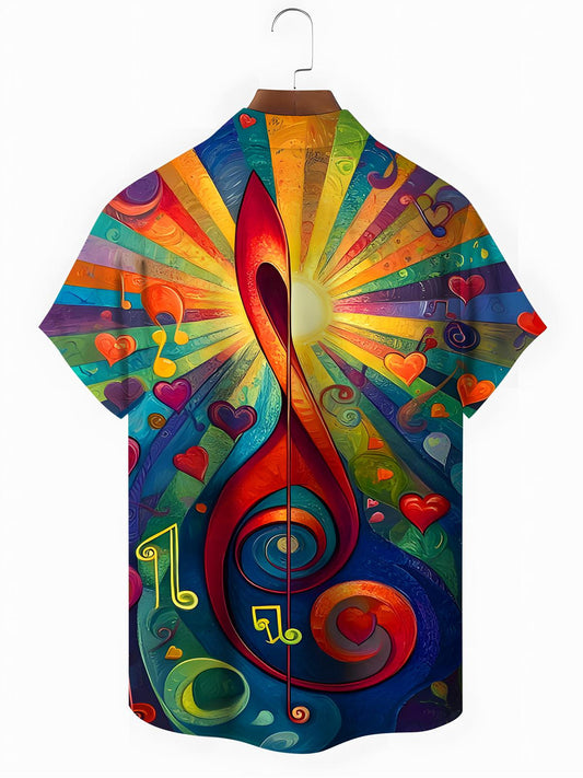 Music Men's Pocket Short Sleeve Shirts