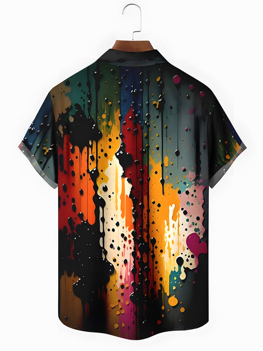 Tie Dye Men's Pocket Short Sleeve Shirts