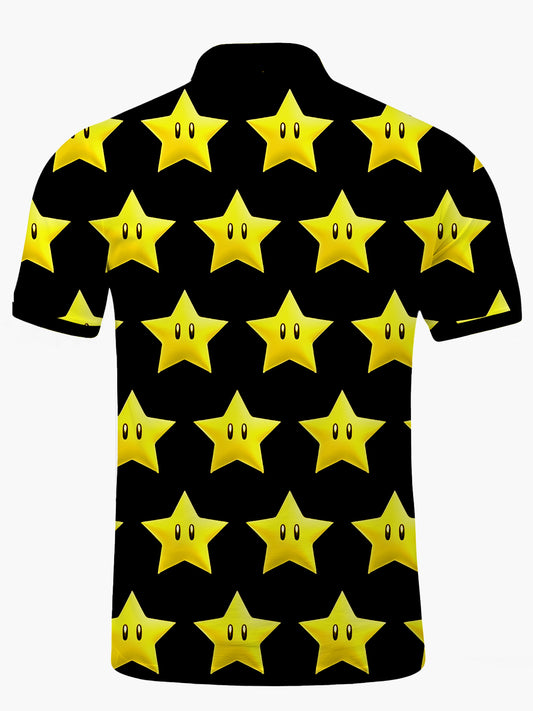 Star Men's Short Sleeve Button Polo Shirt