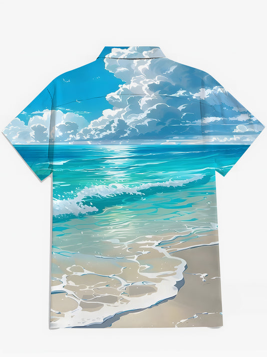 Hawaiian Beach Men's Pocket Short Sleeve Shirts