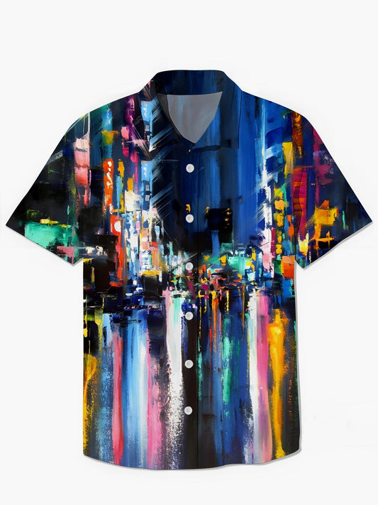 Painting Men's Pocket Short Sleeve Shirts