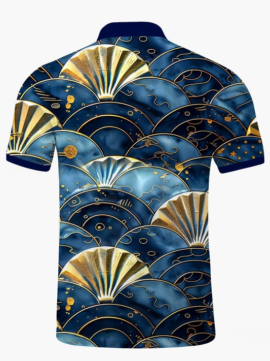 Shell Men's Short Sleeve Button Polo Shirt