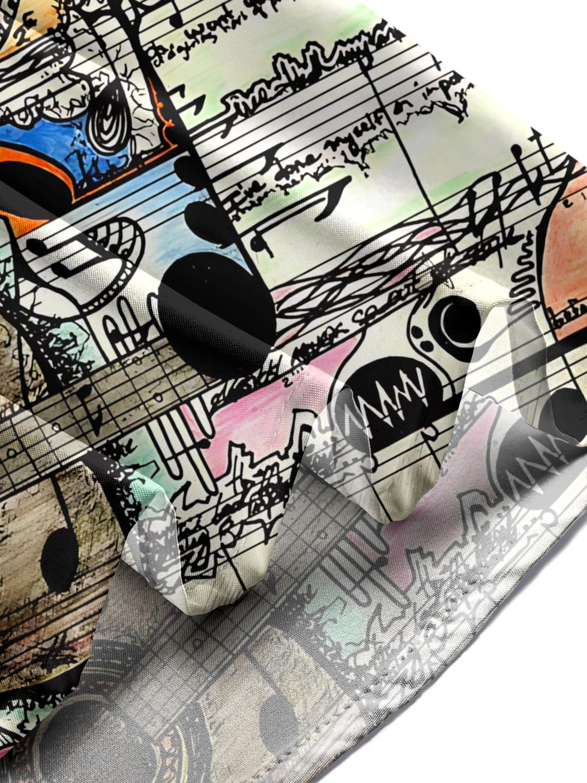 Music Art Print Men's Pocket Short Sleeve Shirts