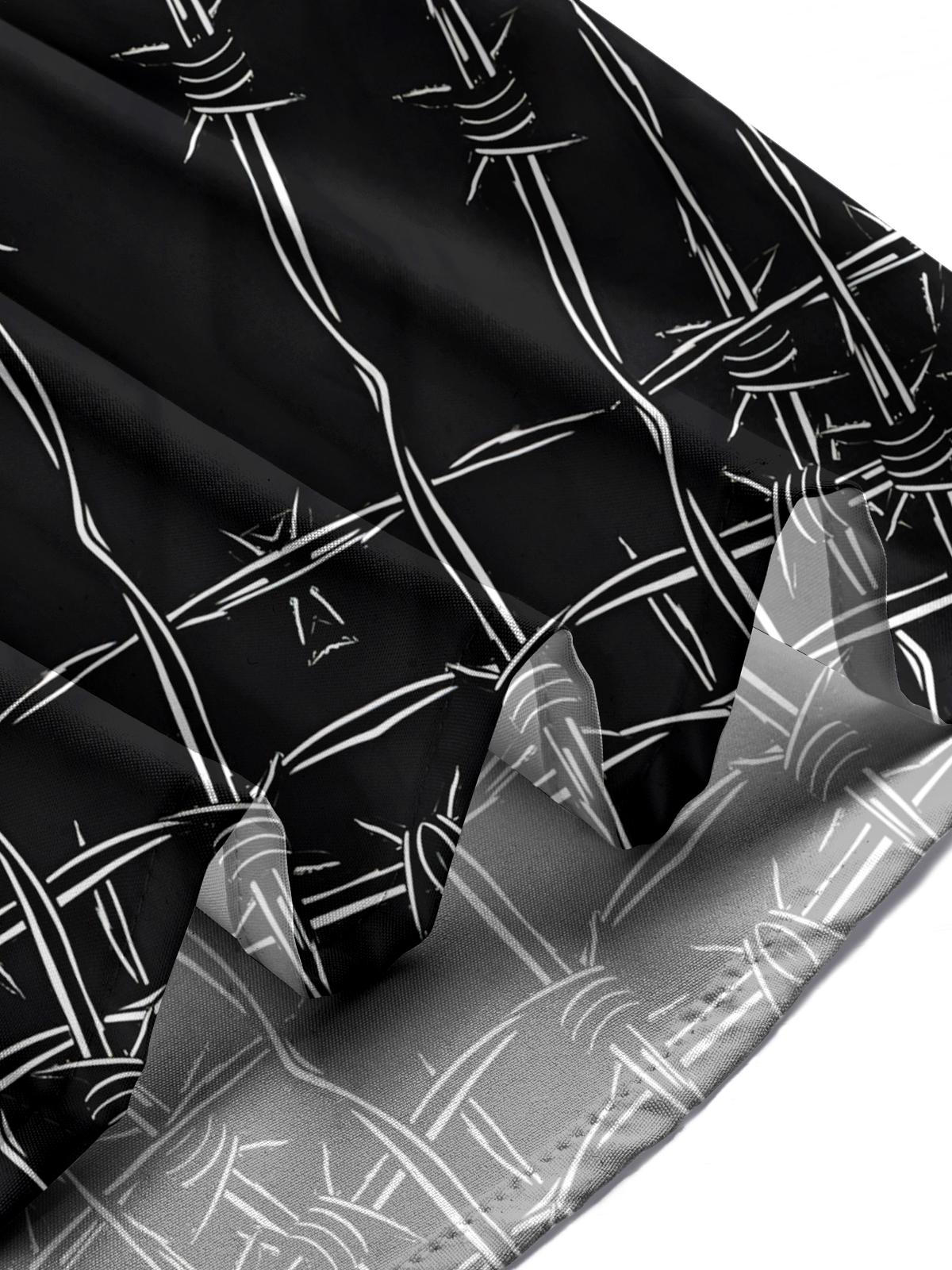 Wire Print Men's Pocket Short Sleeve Shirts