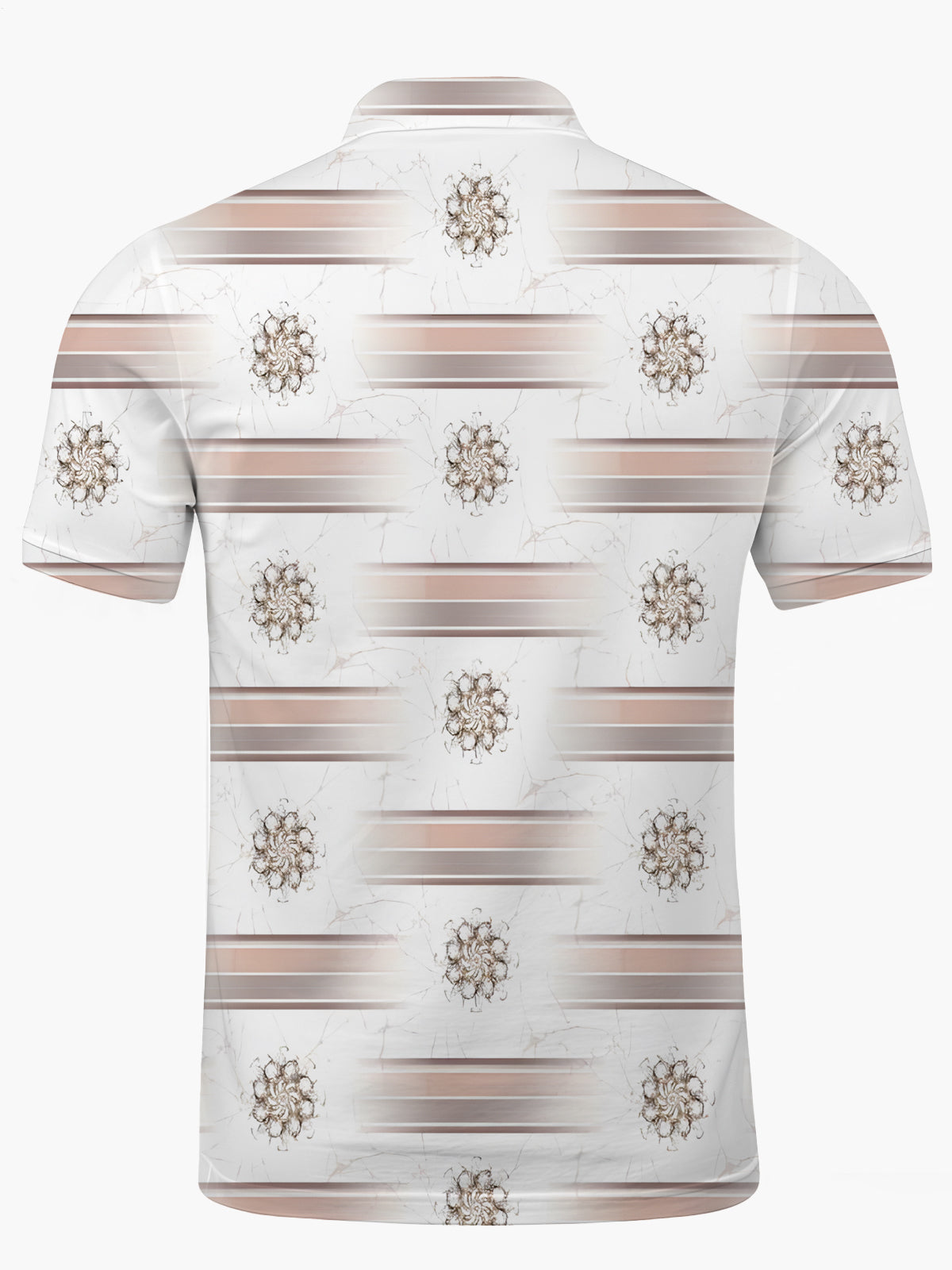 Gradient Ethnic Pattern Print Men's Short Sleeve Button Polo Shirt