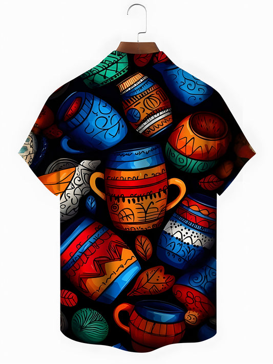 Bottle Men's Pocket Short Sleeve Shirts