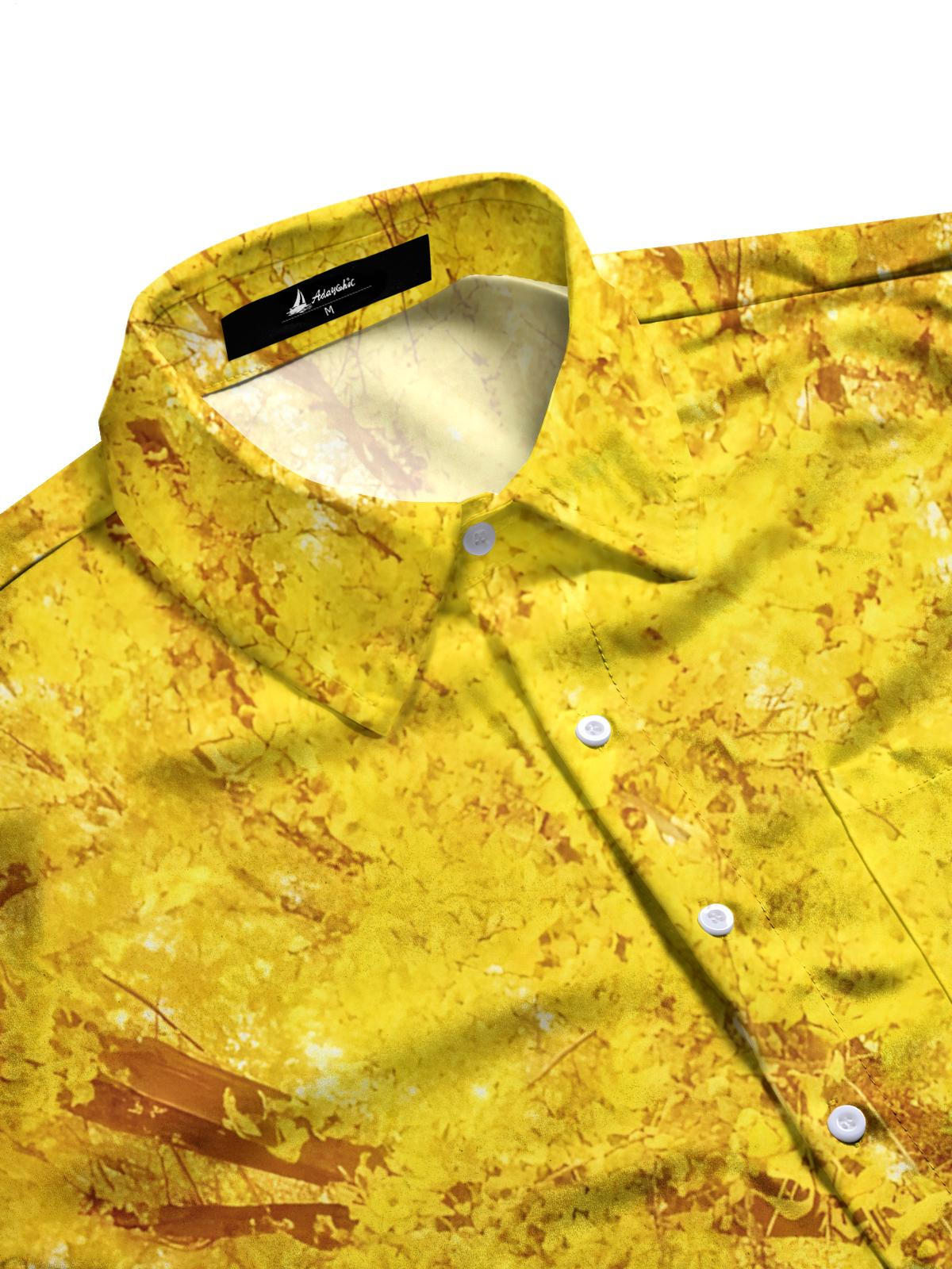 Tree Print Men's Pocket Short Sleeve Shirts