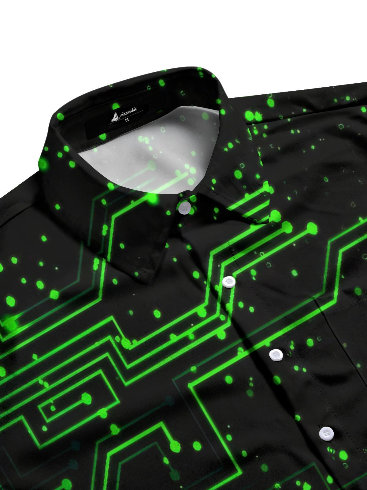 Geometric Print Men's Pocket Short Sleeve Shirts