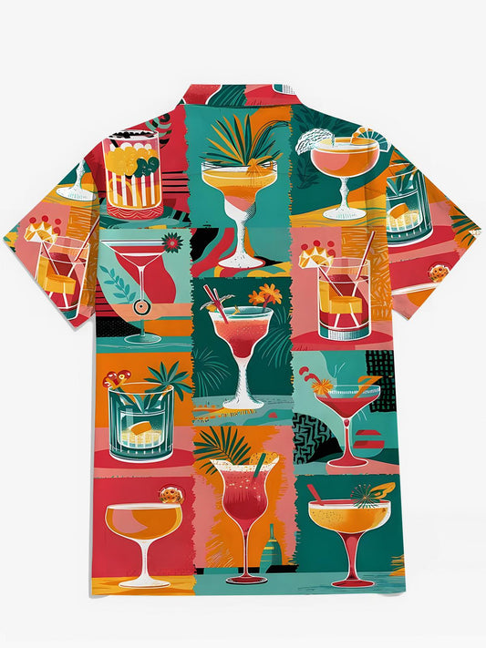 Hawaiian Cocktail Men's Pocket Short Sleeve Shirts