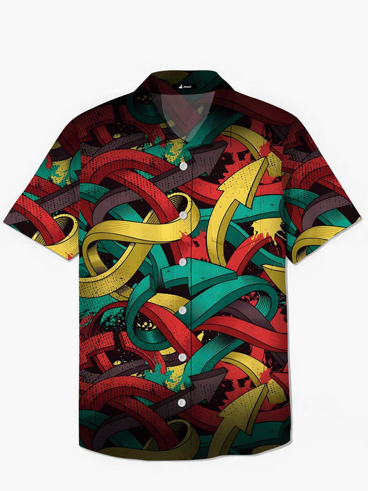 Arrow Print Men's Pocket Short Sleeve Shirts