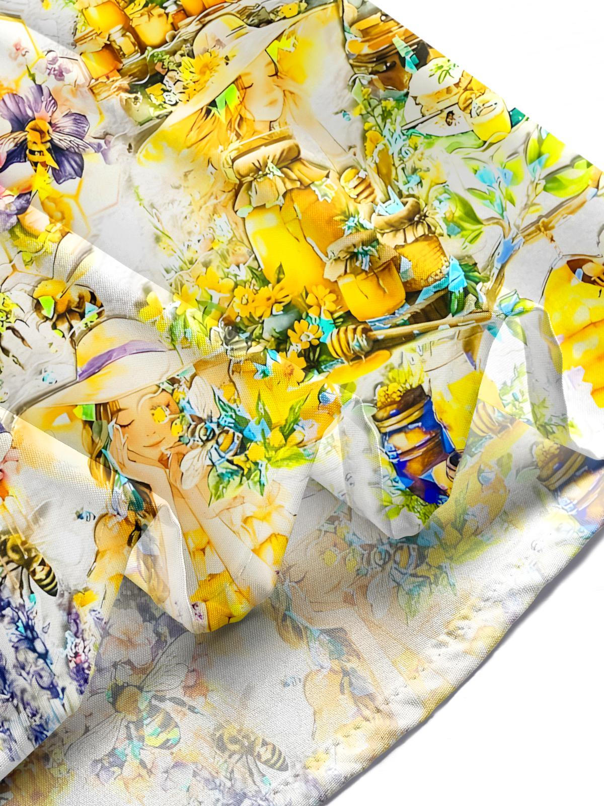Bee Print Men's Pocket Short Sleeve Shirts