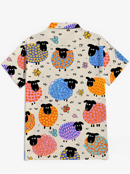 Sheep Men's Pocket Short Sleeve Shirts