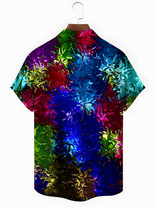 Tie Dye Men's Pocket Short Sleeve Shirts