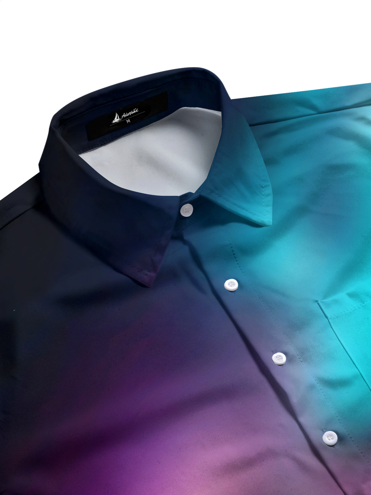Beach Scenery Print Men's Pocket Short Sleeve Shirts