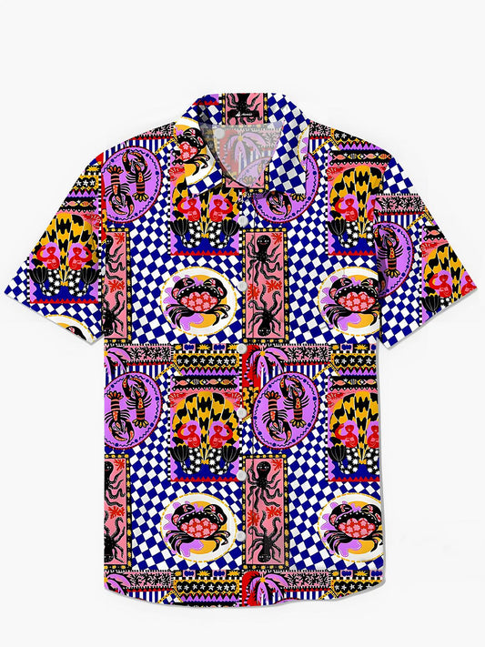 Seafood Men's Pocket Short Sleeve Shirts