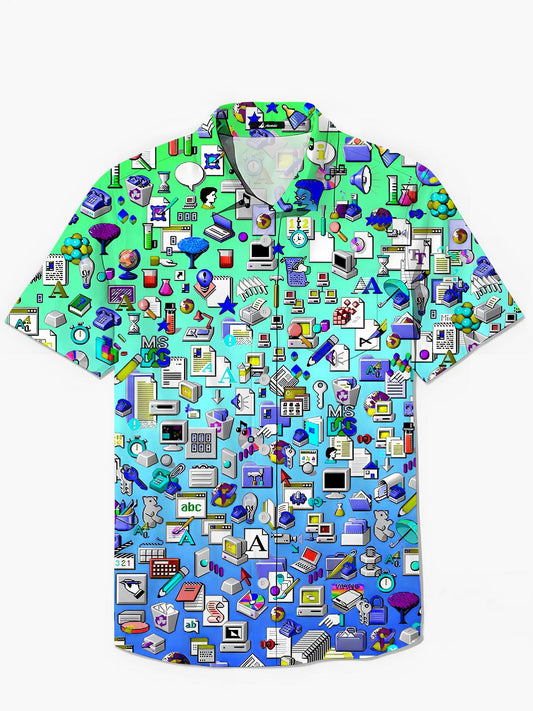 Computer Men's Pocket Short Sleeve Shirts