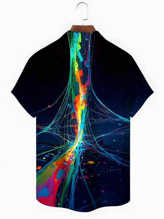 Tie Dye Men's Pocket Short Sleeve Shirts