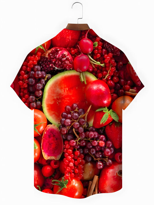 Fruit Vegetables Men's Pocket Short Sleeve Shirts