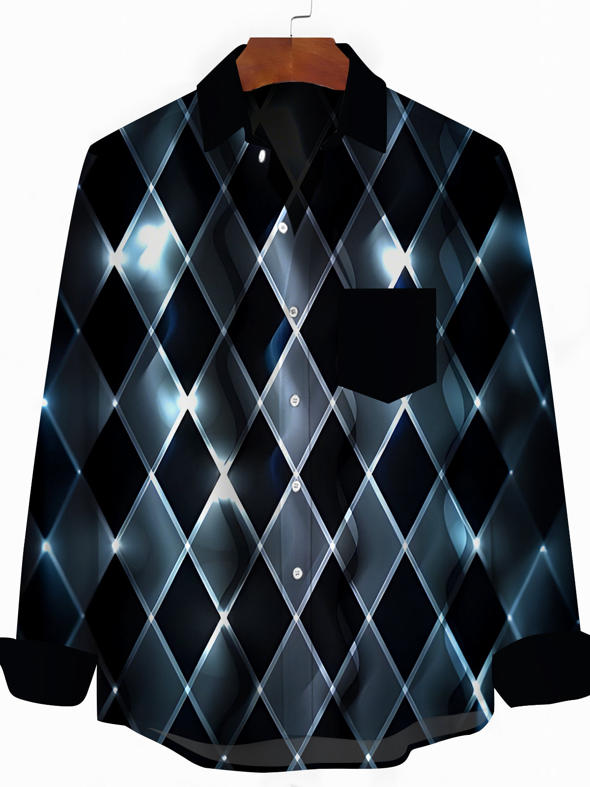Geometry Men's Pocket Long Sleeve Shirts