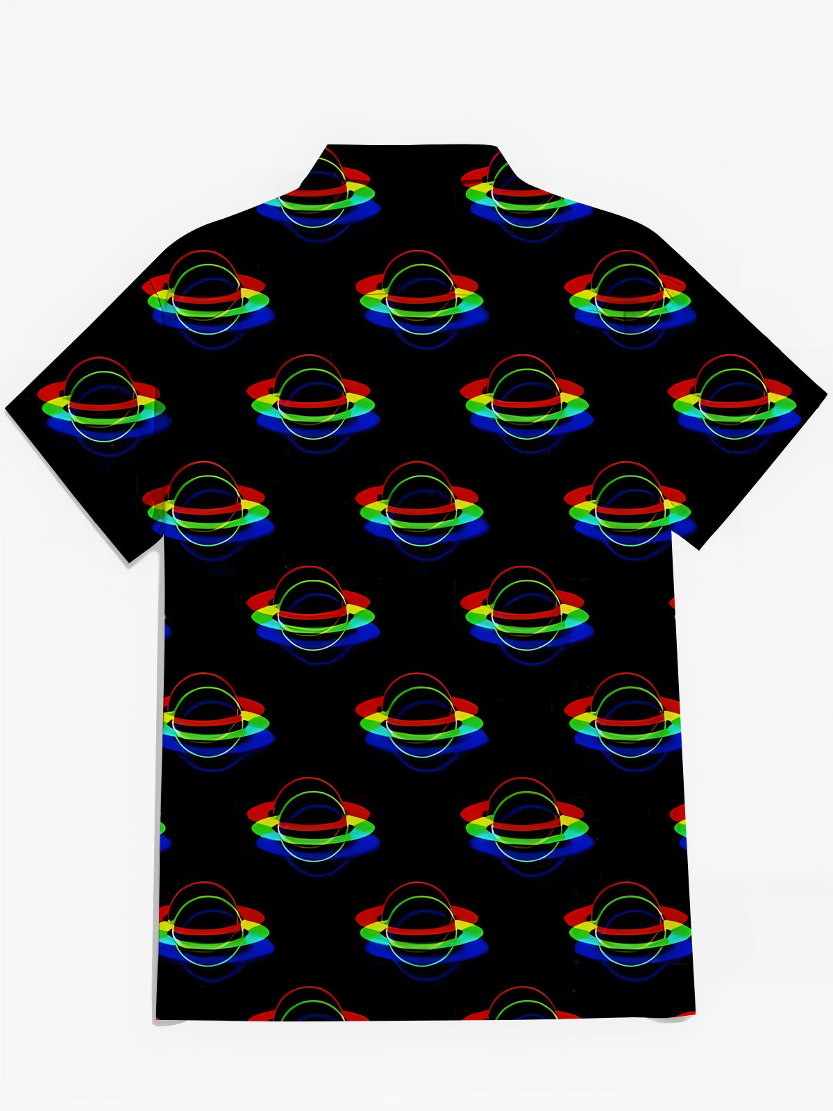 Universe Planet Print Men's Pocket Short Sleeve Shirts