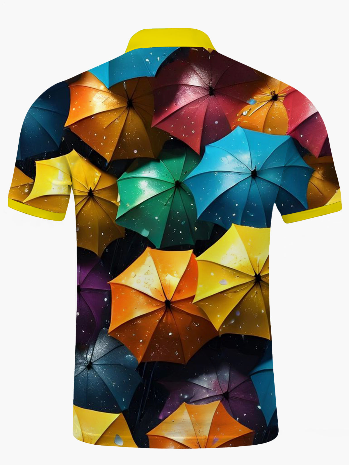 Umbrella Men's Short Sleeve Button Polo Shirt