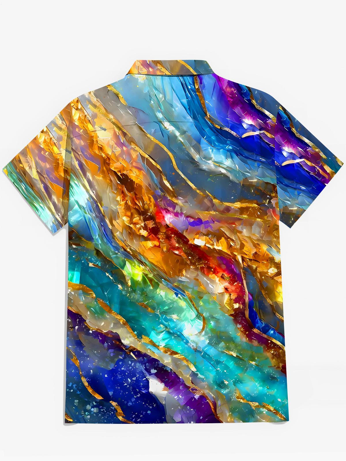 Abstract Men's Pocket Short Sleeve Shirts