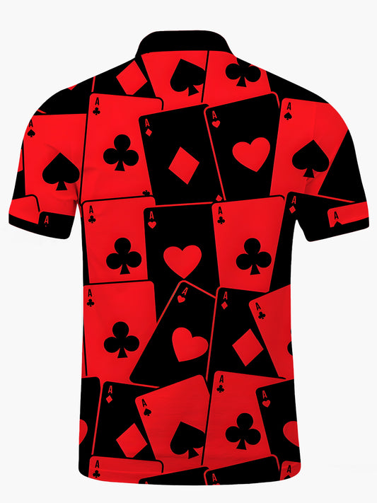 Poker Men's Short Sleeve Button Polo Shirt