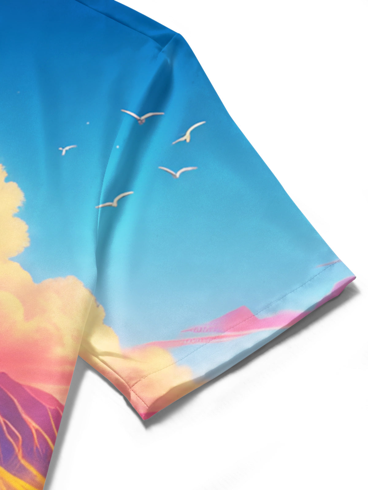 Hawaiian Beach Print Men's Pocket Short Sleeve Shirts