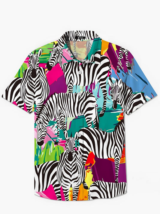 Zebra Men's Pocket Short Sleeve Shirts